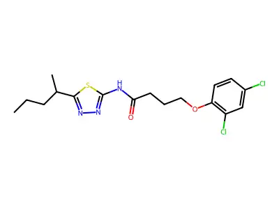 4-(2,4-dichlorophenoxy)-N-[5-(pentan-2-yl)-1,3,4-thiadiazol-2-yl]butanamide structure