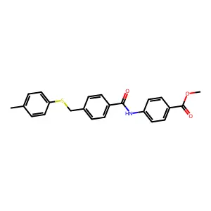Methyl 4-(4-((p-tolylthio)methyl)benzamido)benzoate structure