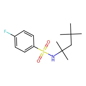 4-fluoro-N-(2,4,4-trimethylpentan-2-yl)benzenesulfonamide structure