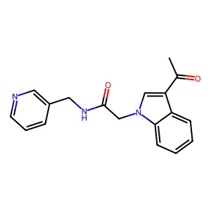 2-(3-Acetyl-indol-1-yl)-N-pyridin-3-ylmethyl-acetamide structure