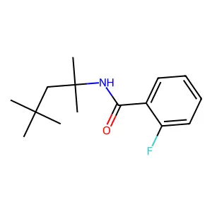 2-fluoro-N-(2,4,4-trimethylpentan-2-yl)benzamide structure