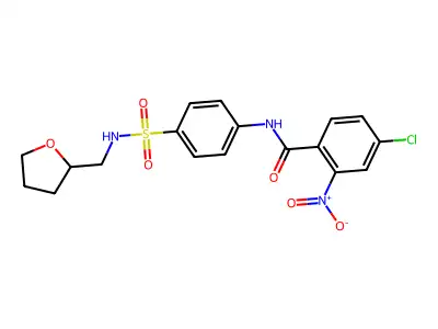 4-chloro-2-nitro-N-[4-(oxolan-2-ylmethylsulfamoyl)phenyl]benzamide structure