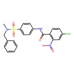 N-[4-[benzyl(methyl)sulfamoyl]phenyl]-4-chloro-2-nitrobenzamide structure