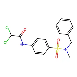 N-[4-[benzyl(methyl)sulfamoyl]phenyl]-2,2-dichloroacetamide structure