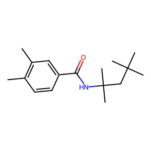 3,4-dimethyl-N-(2,4,4-trimethylpentan-2-yl)benzamide structure