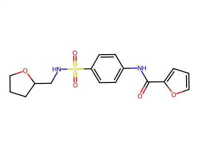 N-[4-(oxolan-2-ylmethylsulfamoyl)phenyl]furan-2-carboxamide structure