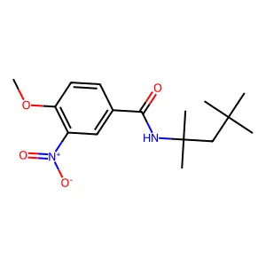 4-methoxy-3-nitro-N-(2,4,4-trimethylpentan-2-yl)benzamide structure
