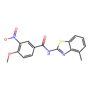 4-methoxy-N-(4-methyl-1,3-benzothiazol-2-yl)-3-nitrobenzamide structure