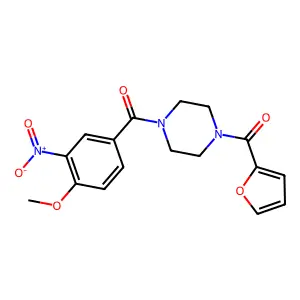 [4-(Furan-2-carbonyl)piperazin-1-yl]-(4-methoxy-3-nitrophenyl)methanone structure