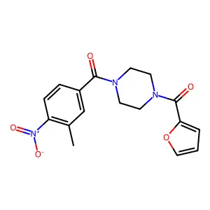 [4-(Furan-2-carbonyl)piperazin-1-yl]-(3-methyl-4-nitrophenyl)methanone structure