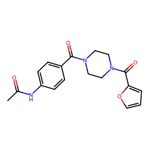 N-[4-[4-(furan-2-carbonyl)piperazine-1-carbonyl]phenyl]acetamide structure