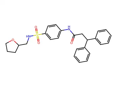 N-[4-(oxolan-2-ylmethylsulfamoyl)phenyl]-3,3-diphenylpropanamide structure