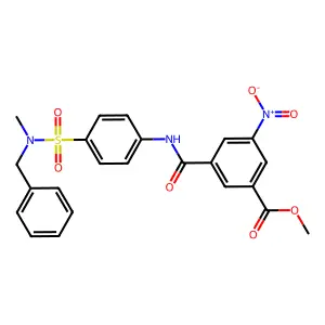 Methyl 3-({4-[benzyl(methyl)sulfamoyl]phenyl}carbamoyl)-5-nitrobenzoate structure