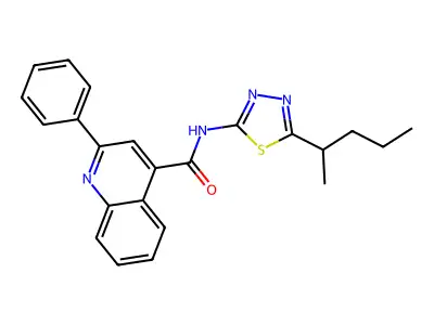 N-(5-pentan-2-yl-1,3,4-thiadiazol-2-yl)-2-phenylquinoline-4-carboxamide structure