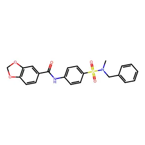 N-[4-[benzyl(methyl)sulfamoyl]phenyl]-1,3-benzodioxole-5-carboxamide structure