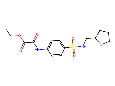 Ethyl oxo({4-[(tetrahydrofuran-2-ylmethyl)sulfamoyl]phenyl}amino)acetate structure