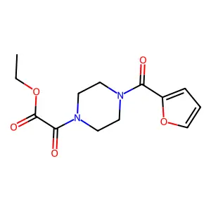 Ethyl 2-(4-(furan-2-carbonyl)piperazin-1-yl)-2-oxoacetate structure