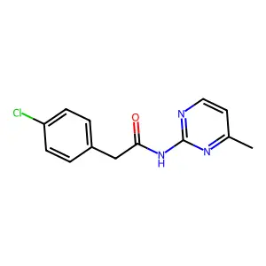 2-(4-chlorophenyl)-N-(4-methylpyrimidin-2-yl)acetamide structure
