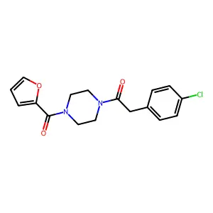 2-(4-Chlorophenyl)-1-[4-(furan-2-carbonyl)piperazin-1-yl]ethanone structure