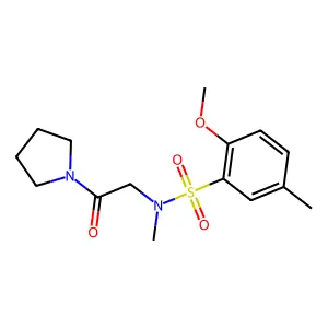 2-methoxy-N,5-dimethyl-N-(2-oxo-2-pyrrolidin-1-ylethyl)benzenesulfonamide structure