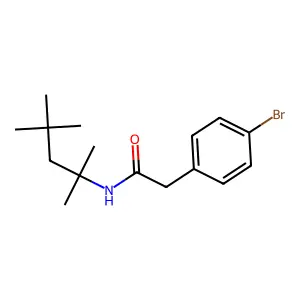 2-(4-bromophenyl)-N-(2,4,4-trimethylpentan-2-yl)acetamide structure
