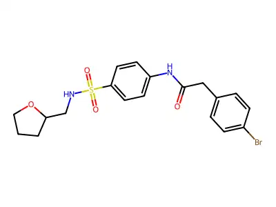 2-(4-bromophenyl)-N-[4-(oxolan-2-ylmethylsulfamoyl)phenyl]acetamide structure