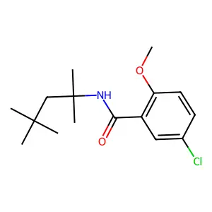 5-chloro-2-methoxy-N-(2,4,4-trimethylpentan-2-yl)benzamide structure
