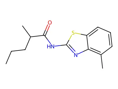 2-methyl-N-(4-methyl-1,3-benzothiazol-2-yl)pentanamide structure