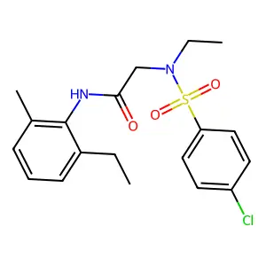 2-[(4-chlorophenyl)sulfonyl-ethylamino]-N-(2-ethyl-6-methylphenyl)acetamide structure