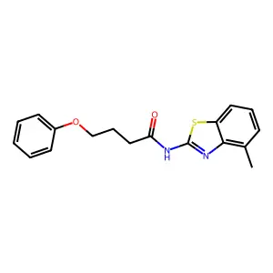 N-(4-methyl-1,3-benzothiazol-2-yl)-4-phenoxybutanamide structure