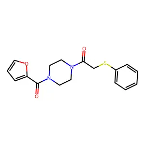 1-[4-(Furan-2-carbonyl)piperazin-1-yl]-2-phenylsulfanylethanone structure