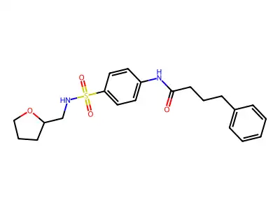 N-[4-(oxolan-2-ylmethylsulfamoyl)phenyl]-4-phenylbutanamide structure