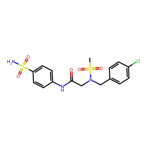 2-[(4-chlorophenyl)methyl-methylsulfonylamino]-N-(4-sulfamoylphenyl)acetamide structure