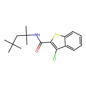 3-chloro-N-(2,4,4-trimethylpentan-2-yl)-1-benzothiophene-2-carboxamide structure