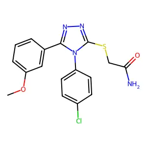 2-[[4-(4-Chlorophenyl)-5-(3-methoxyphenyl)-1,2,4-triazol-3-yl]sulfanyl]acetamide structure