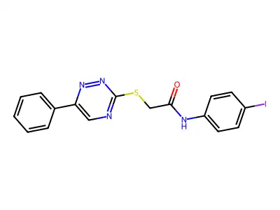 N-(4-iodophenyl)-2-[(6-phenyl-1,2,4-triazin-3-yl)sulfanyl]acetamide structure