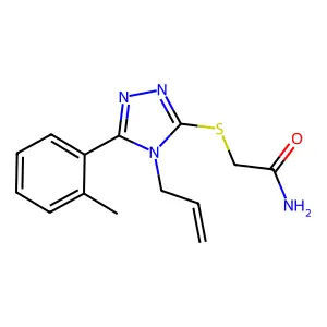 2-[[5-(2-Methylphenyl)-4-prop-2-enyl-1,2,4-triazol-3-yl]sulfanyl]acetamide structure