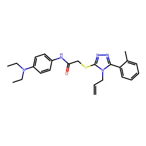 N-[4-(diethylamino)phenyl]-2-[[5-(2-methylphenyl)-4-prop-2-enyl-1,2,4-triazol-3-yl]sulfanyl]acetamide structure