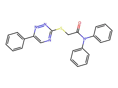 N,N-diphenyl-2-[(6-phenyl-1,2,4-triazin-3-yl)sulfanyl]acetamide structure