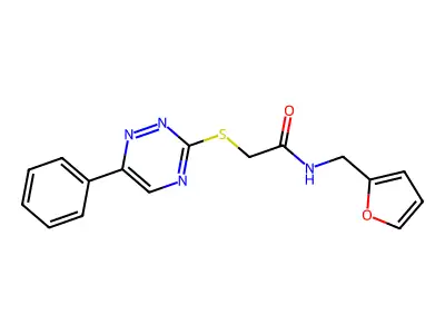 N-(furan-2-ylmethyl)-2-[(6-phenyl-1,2,4-triazin-3-yl)sulfanyl]acetamide structure