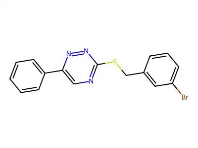 3-[(3-Bromobenzyl)sulfanyl]-6-phenyl-1,2,4-triazine structure