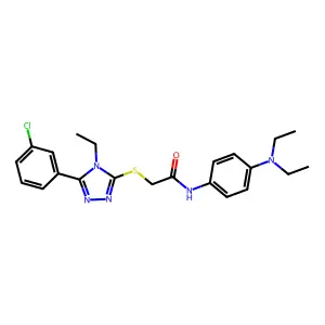 2-[[5-(3-chlorophenyl)-4-ethyl-1,2,4-triazol-3-yl]sulfanyl]-N-[4-(diethylamino)phenyl]acetamide structure