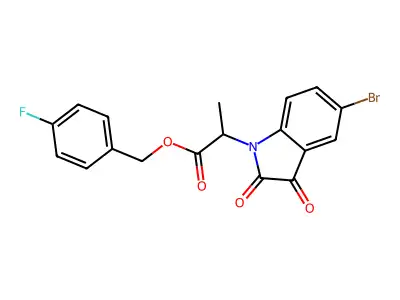 4-fluorobenzyl 2-(5-bromo-2,3-dioxo-2,3-dihydro-1H-indol-1-yl)propanoate structure