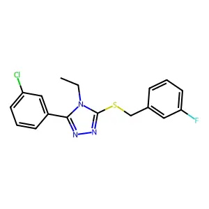 3-(3-Chlorophenyl)-4-ethyl-5-[(3-fluorophenyl)methylsulfanyl]-1,2,4-triazole structure