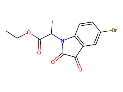 Ethyl 2-(5-bromo-2,3-dioxoindol-1-yl)propanoate structure