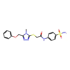 2-[[4-methyl-5-(phenoxymethyl)-1,2,4-triazol-3-yl]sulfanyl]-N-(4-sulfamoylphenyl)acetamide structure