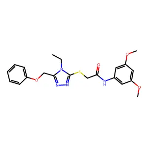 N-(3,5-dimethoxyphenyl)-2-[[4-ethyl-5-(phenoxymethyl)-1,2,4-triazol-3-yl]sulfanyl]acetamide structure