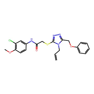N-(3-chloro-4-methoxyphenyl)-2-{[5-(phenoxymethyl)-4-(prop-2-en-1-yl)-4H-1,2,4-triazol-3-yl]sulfanyl}acetamide structure