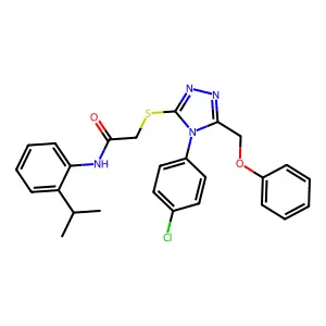 2-[[4-(4-chlorophenyl)-5-(phenoxymethyl)-1,2,4-triazol-3-yl]sulfanyl]-N-(2-propan-2-ylphenyl)acetamide structure