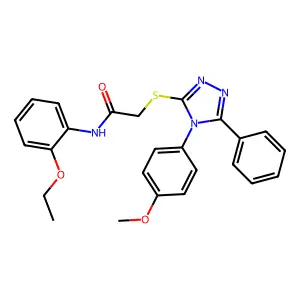 N-(2-ethoxyphenyl)-2-[[4-(4-methoxyphenyl)-5-phenyl-1,2,4-triazol-3-yl]sulfanyl]acetamide structure